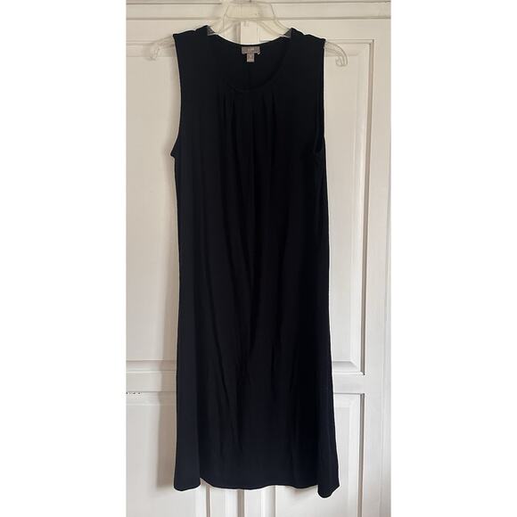 J Jill Wearever Black Dress Size Medium Tall Stretch Classic Shift - Picture 1 of 7
